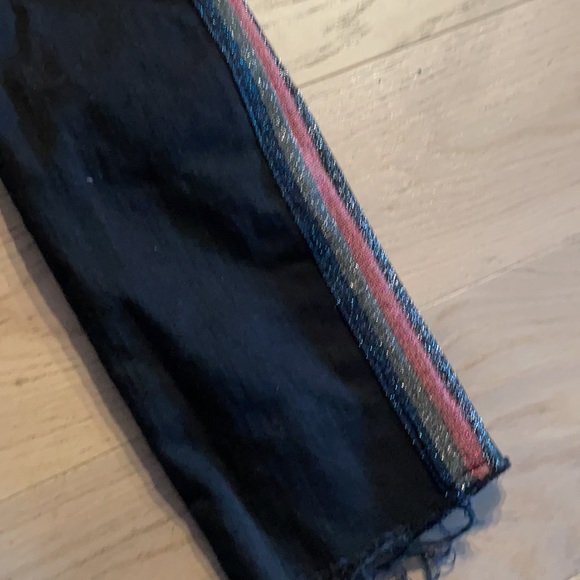Mother Striped Skinny Jean - Frayed Ankle - Picture 4 of 6